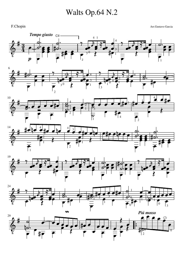 Chopin Waltz Op. 64 No. 2 Sheet Music | PDF | Musical Forms ...