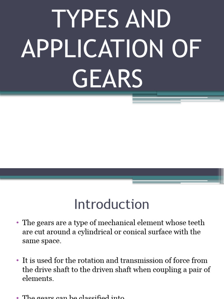 Types of Gears PDF Gear Machines
