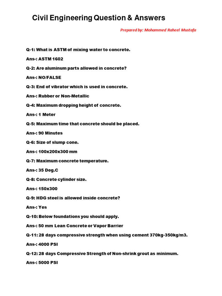 CIVIL ENGINEERING OBJECTIVE QUESTIONS AND ANSWERS PDF FREE DOWNLOAD visual data 2