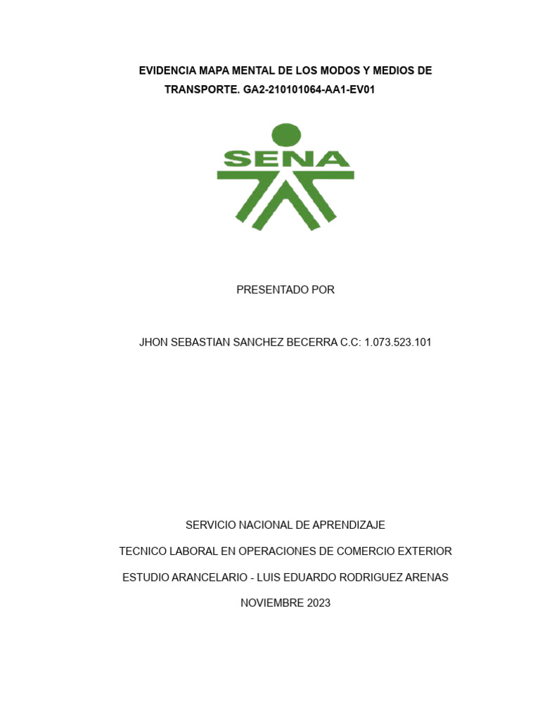 Modos y Medios de Transporte en Colombia | PDF | Transporte | Logística