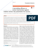 Implementing A Larviciding Efficacy or Effectiveness Control Intervention Against Malaria Vectors: Key Parameters For Success