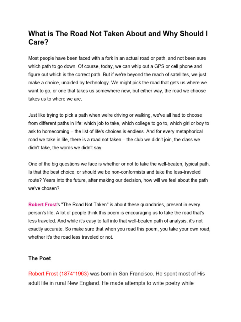 The Road Not Taken | PDF