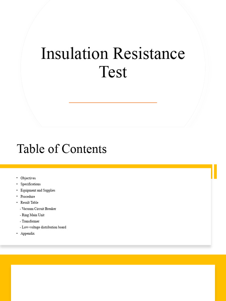 Insulation Resistance Testing Guide | PDF | Insulator (Electricity ...