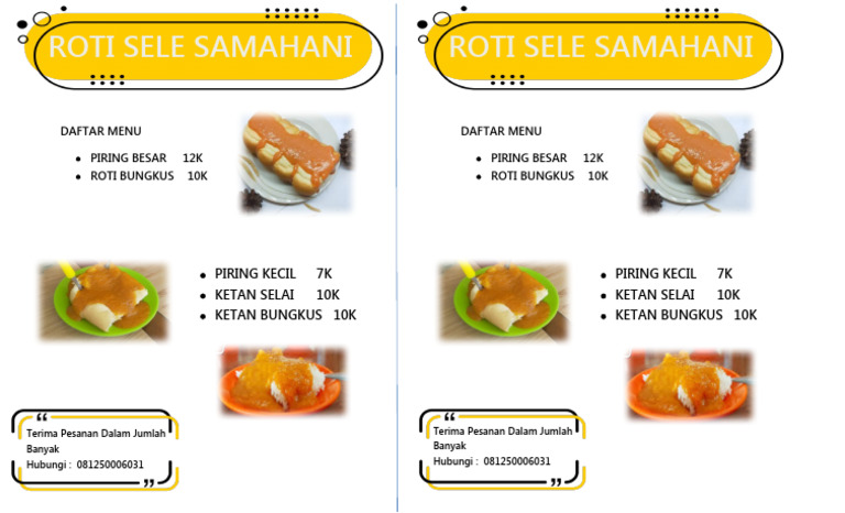 Menu Roti Sele Samahani | PDF | Griya & Taman