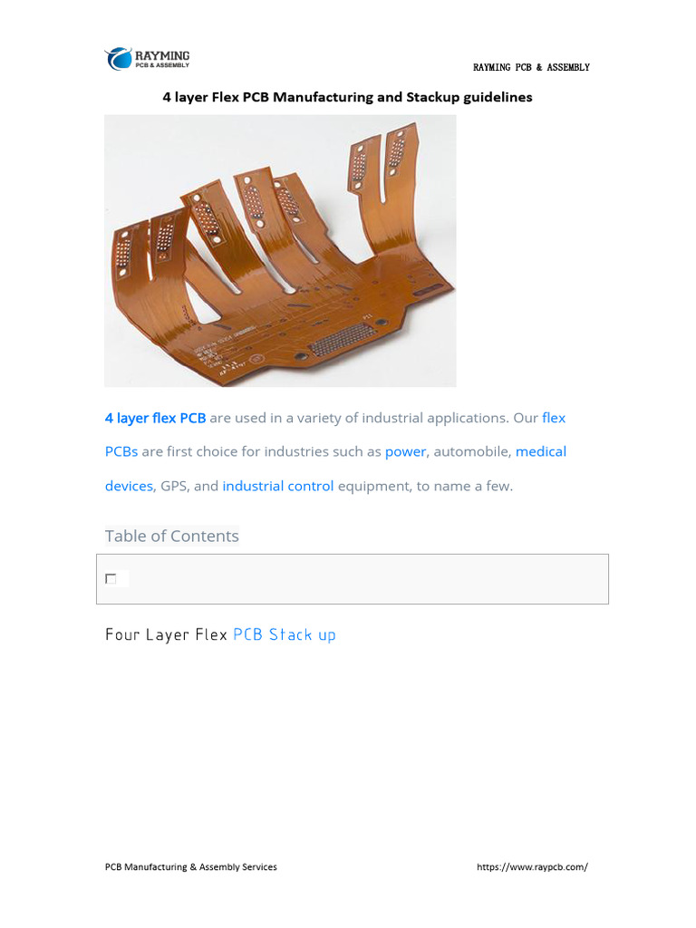 4 Layer Flex PCB Manufacturing and Stackup Guidelines | PDF | Printed ...