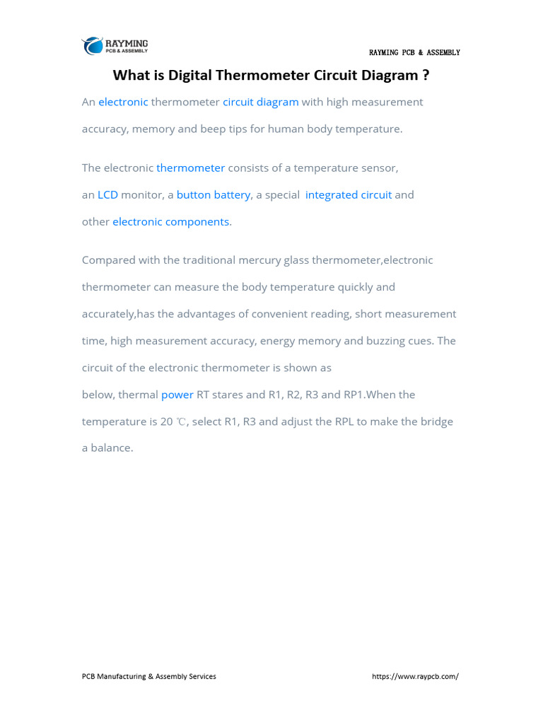 What Is Digital Thermometer Circuit Diagram PDF Analog To Digital