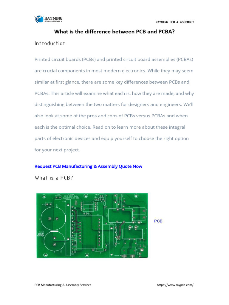 What Is The Difference Between PCB and PCBA | PDF | Printed Circuit