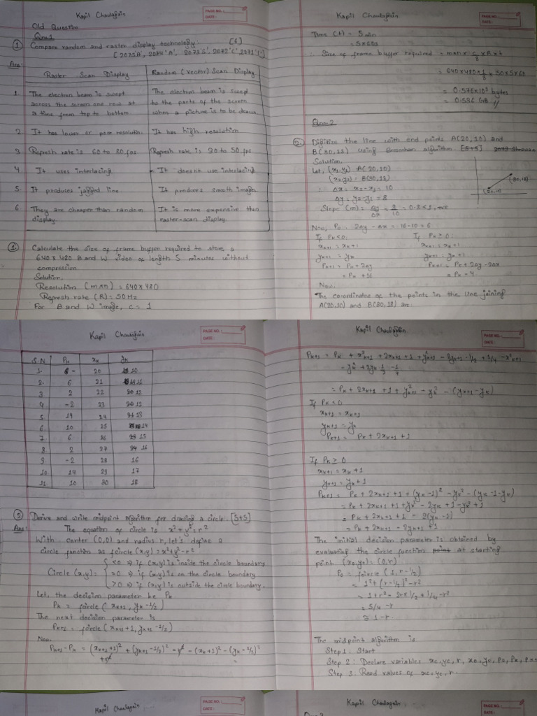 Computer Graphics Numerical PDF