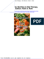 Test Bank For Nutrition Diet Therapy 10th Edition Ruth A Roth