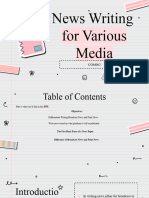 News Writing For Various Media - PowerPoint Presentation