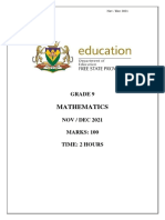 2021 GRADE 9 MATHEMATICS NOV 2021 TEST Final Mod - 211110 - 085100 - 112432