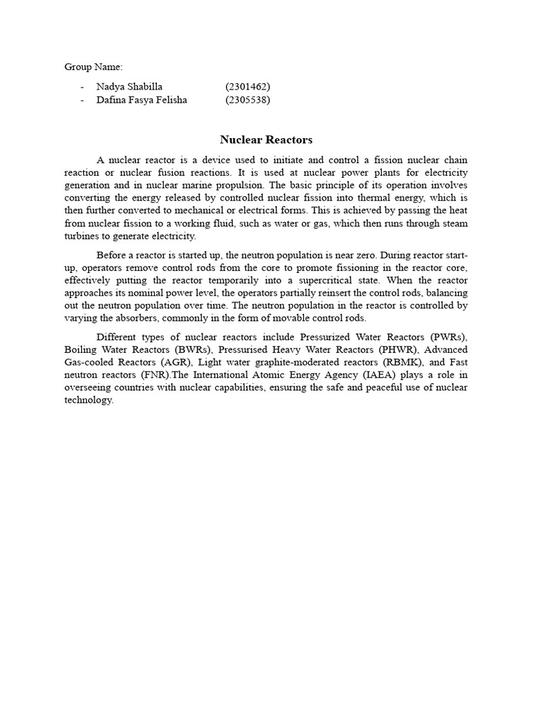 Nuclear Reactor Pdf