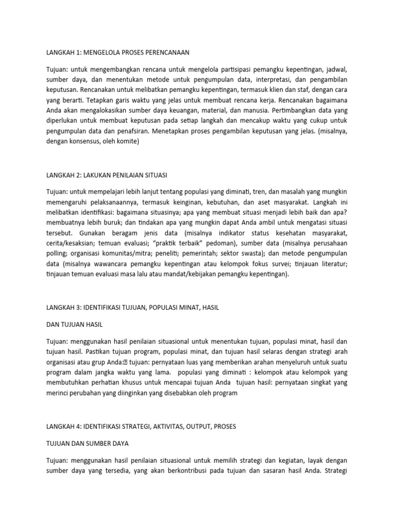 6 Langkah Perencanaan Program Promkes | PDF | Bisnis | Ilmu Sosial