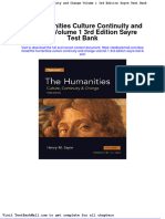 The Humanities Culture Continuity and Change Volume 1 3rd Edition Sayre Test Bank