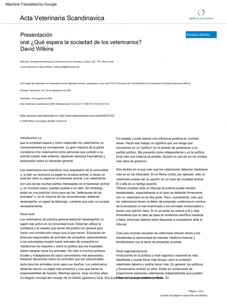 Veterinarios y su rol en justicia animal | PDF | Medicina Veterinaria ...