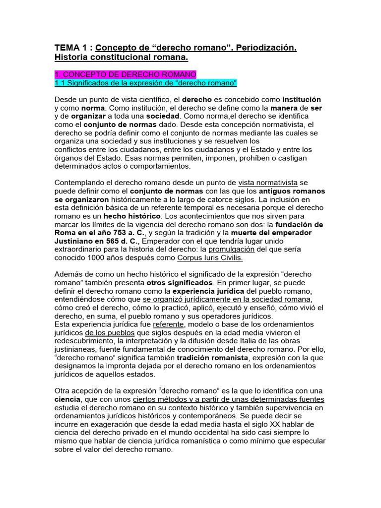 Conceptos Clave del Derecho Romano | PDF | Justicia | Crimen y violencia