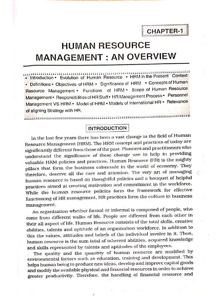 Human Resource Management ch-1 | PDF