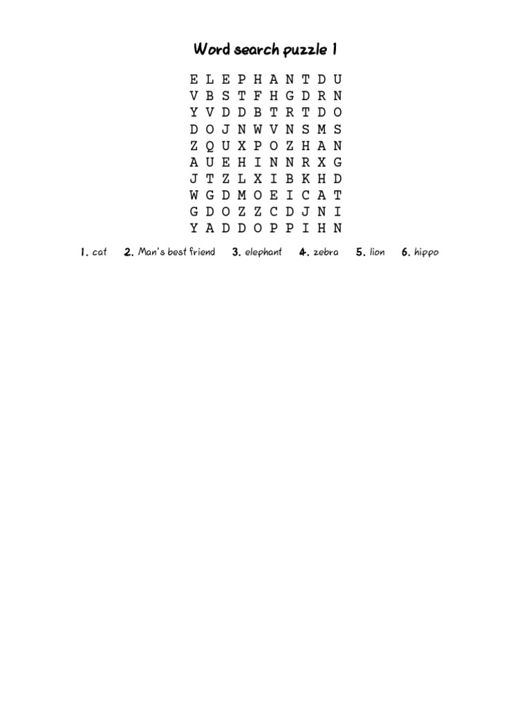 Word Search Labs Answer Key