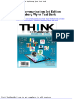 Think Communication 3rd Edition Engleberg Wynn Test Bank