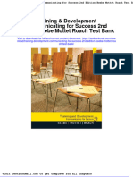 Training Development Communicating For Success 2nd Edition Beebe Mottet Roach Test Bank