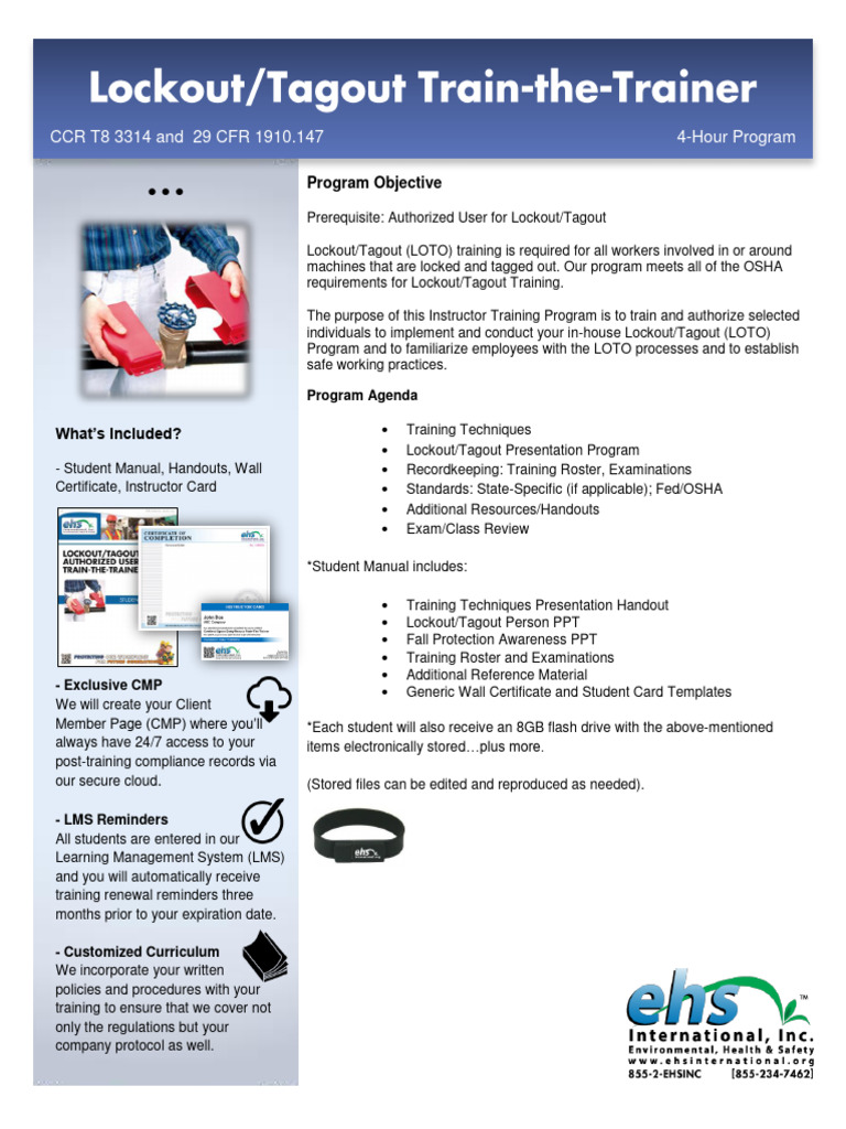 Lockout Tagout Train The Trainer 4 HOURS PDF Information