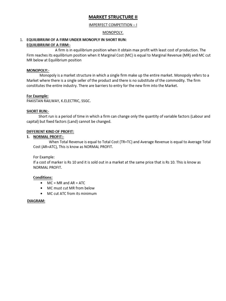 Monopoly and Monopolistic Competition Analysis | PDF | Profit ...