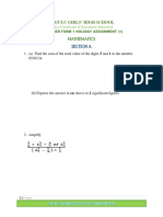 MATH F1 Assignments - Form 1 - Mathematics