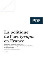 La Politique de L'art Lyrique en France - Rapport de Mission (5.09.2021)