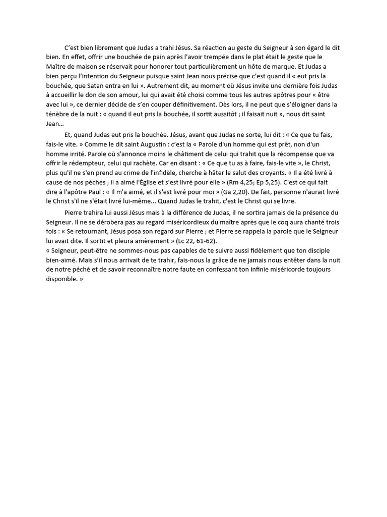 Trahison de Judas au Mardi Saint | PDF | Religion et spiritualité