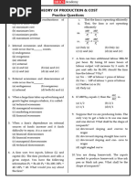 10-06-2023 Theory of Production & Cost MCQ' - Paper 2