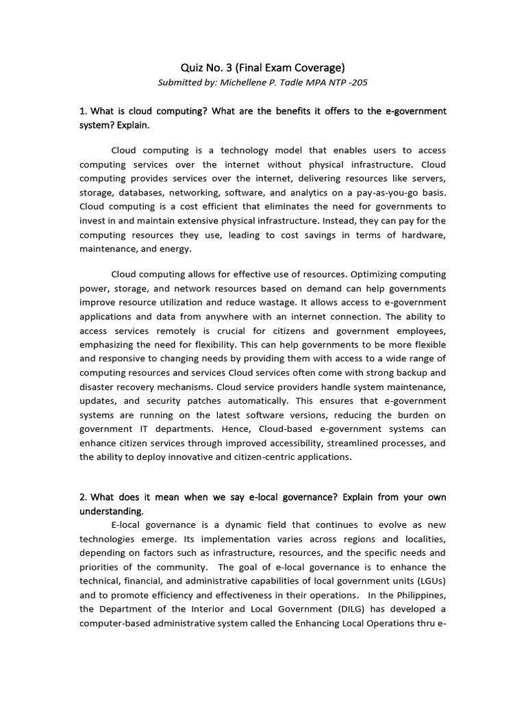 E-Governance Insights and Challenges | PDF | Cloud Computing | Computing