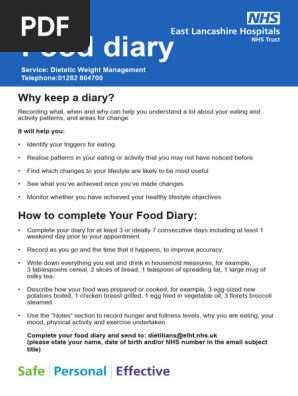 Food Diary Form