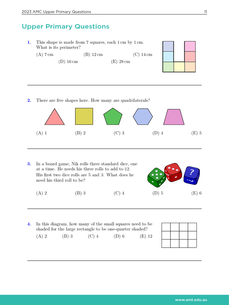 2023 AMC Upper Primary | PDF | Euclidean Geometry | Elementary Mathematics