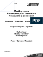 English B Paper 2 HL Markscheme