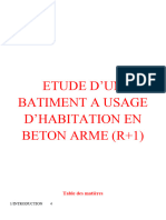 (Etude D'un Batiment A Usage D'habitation en Beton Arme (R+1) ) Part 1