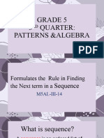 Grade 5 Patterns and Algebra