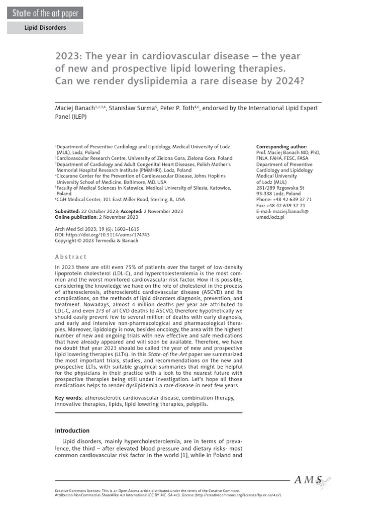 Dislipidemia 2024 | PDF | Cardiovascular Diseases | Low Density Lipoprotein