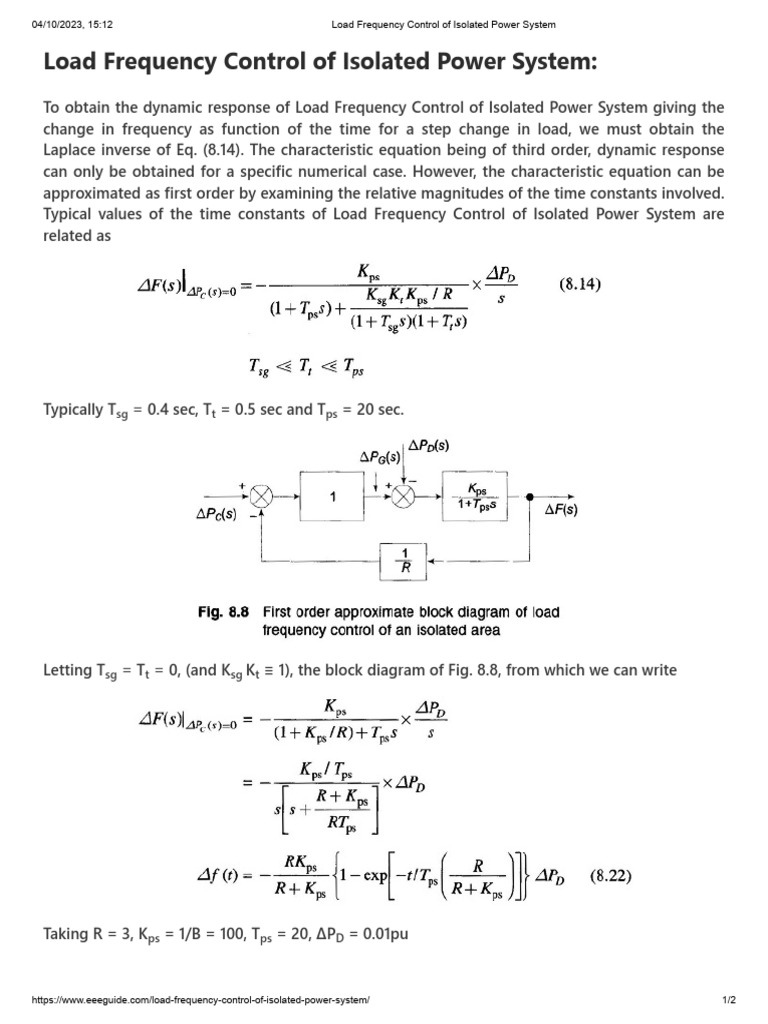 Load Frequency Control Overview | PDF