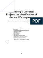 Greenberg's Universal Project. The Classification of The World's Languages