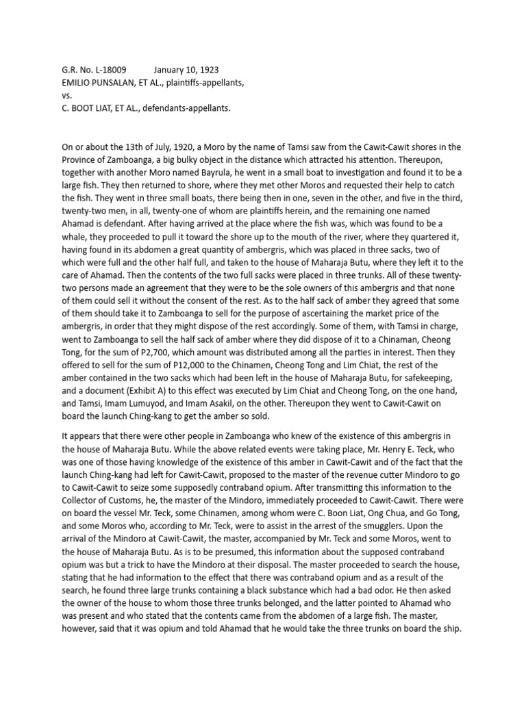 Punzalan v. Boon Liat, 44 Phil. 320 PDF Witness Testimony