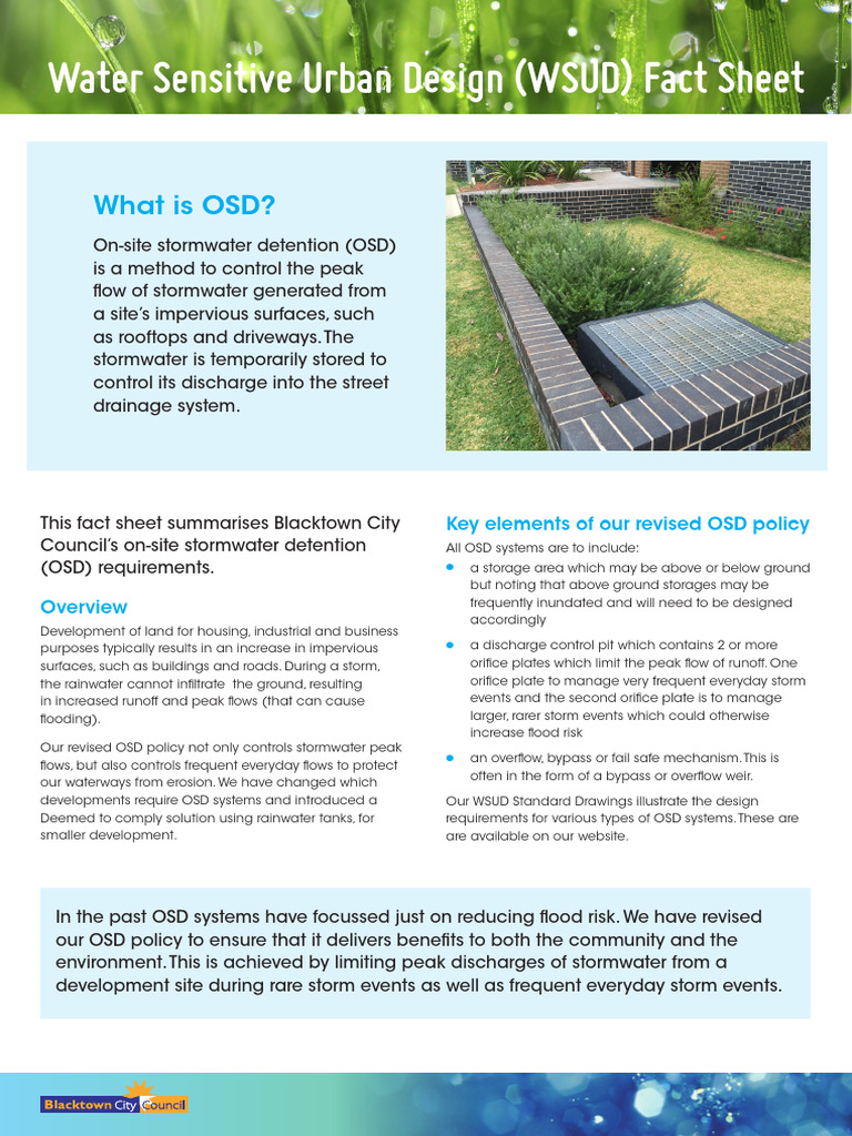 Blacktown OSD Requirements Overview | PDF | Stormwater | Fresh Water