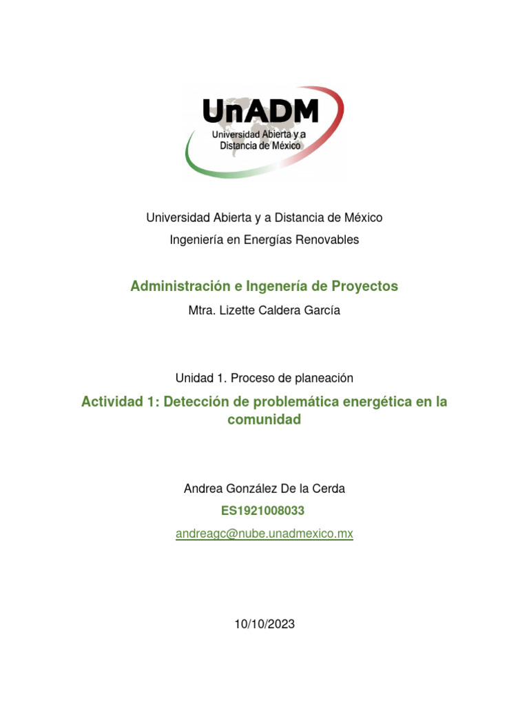 Eaip U1 A1 Angd | PDF | Planificación | Energía renovable