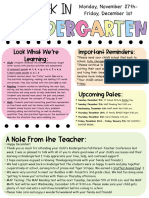 Kindergarten Newsletter 12-1-23