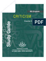 Criticism: Course Code:9074