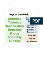 DAYS OF THE WEEK I - GRAMMAR and EXERCISES-.