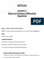 Lecture 1-Basics of ODE and Variable Separable Form