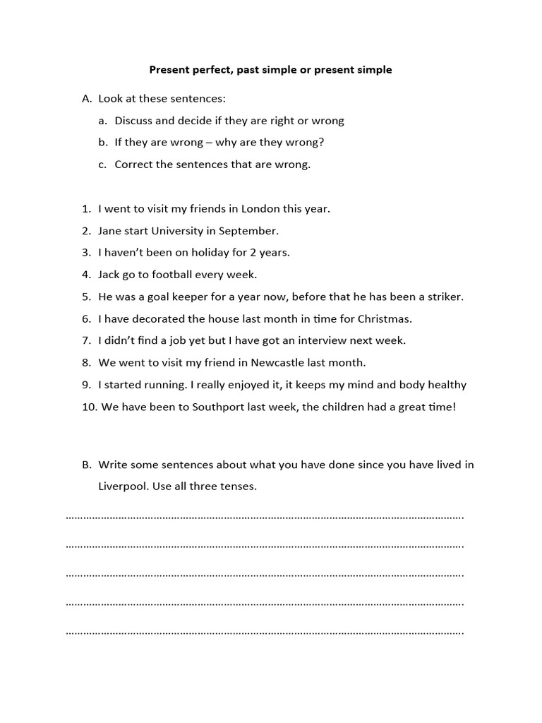 Mastering English Tenses: Exercises | PDF | Sports & Recreation ...