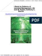 Test Bank For Patterns of Entrepreneurship Management 4th Edition Jack M Kaplan Anthony C Warren