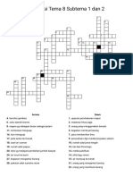 Evaluasi Tema 8 Subtema 1 Dan 2 - Crossword Labs