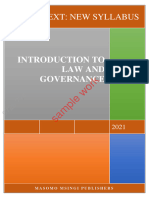 Introduction To Law and Governance Sample Notes